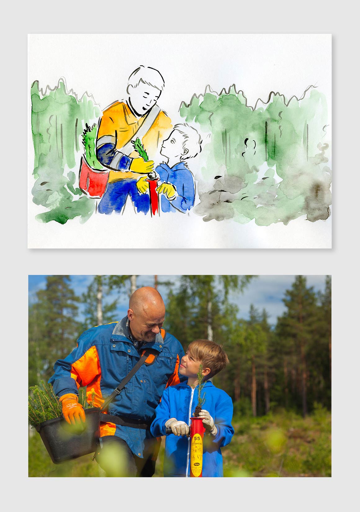 Kuvaussuunnitelma Luonnos kuvaussuunnitelmasta ja toteutunut valokuva